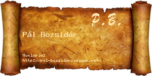 Pál Bozsidár névjegykártya